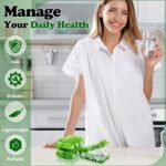 Meekoo 8 Pcs Travel Pill Organizer Pocket Portable Pill Case Daily Pill Container Small Pharmacy Container Medicine Travel Container with 10 Compartments for Purse Fish Oil Medicine(Green) - Image 5