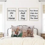 Cat Throw Pillow Covers Cat Cowboy on a Horse Pillow Cover Funny Two Brave Cats Pillow Cases Animal Kitty Pillowcase Cotton Linen Cushion Cover for Couch Sofa Bed 18x18 Set of 4 - Image 5