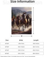 Horses Throw Blanket Plush Flannel Fleece Blanket Soft Lightweight Cozy Blankets for Bed Couch Sofa Travel 50"X40" - Image 5