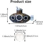 Floating Fish Tank Decoration, Aquarium Air Pump Decorations Little Cute Retro Submarine Aquarium Decoration with Float Balls for Aquarium and Retro Old Submarine Wreck Ornament - Image 3