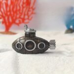 Floating Fish Tank Decoration, Aquarium Air Pump Decorations Little Cute Retro Submarine Aquarium Decoration with Float Balls for Aquarium and Retro Old Submarine Wreck Ornament - Image 5