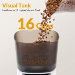 Automatic Cat Feeder and Water Fountain, 4L/16 Cups Automatic Cat Food Dispenser,10s Meal Call and Timer Setting 20 Portions 6 Meals Per Day,Pet Feeder for Cat - Image 5