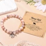 NatuBeau Gifts for Dog Lovers, Dog Mom Gifts for Women, Natural Stone Dog Mom Bracelets with Gift Card, Horse Gifts Hummingbird Gifts Flamingo Gifts for Women Mothers Day Christmas - Image 5