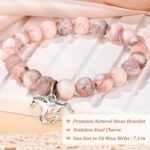 NatuBeau Gifts for Dog Lovers, Dog Mom Gifts for Women, Natural Stone Dog Mom Bracelets with Gift Card, Horse Gifts Hummingbird Gifts Flamingo Gifts for Women Mothers Day Christmas - Image 7