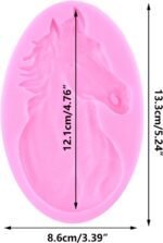 3D Horse Silicone Mold Horse Head Fondant Candy Molds For Cupcake Topper Cake Decoration Chocolate Gum Paste Polymer Clay - Image 3