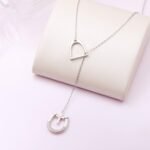 S925 Sterling Silver Lucky Horseshoe Necklace Bee Necklace Y Chain Lariat Horse Stirrup Gift Jewelry for Women Adults - Image 4