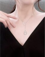 S925 Sterling Silver Lucky Horseshoe Necklace Bee Necklace Y Chain Lariat Horse Stirrup Gift Jewelry for Women Adults - Image 5