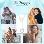 S925 Sterling Silver Lucky Horseshoe Necklace Bee Necklace Y Chain Lariat Horse Stirrup Gift Jewelry for Women Adults - Image 8