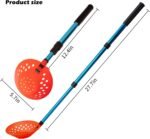 Sfcddtlg Adjustable Ice Fishing Skimmer Scoop- 33.4 Inch Winter Ice Fishing Scooper with Long Handle- Ice Fishing Gear for Scooping Out Ice While Fishing (Blue) - Image 3