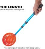 Sfcddtlg Adjustable Ice Fishing Skimmer Scoop- 33.4 Inch Winter Ice Fishing Scooper with Long Handle- Ice Fishing Gear for Scooping Out Ice While Fishing (Blue) - Image 5