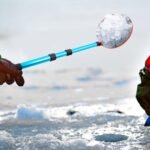 Sfcddtlg Adjustable Ice Fishing Skimmer Scoop- 33.4 Inch Winter Ice Fishing Scooper with Long Handle- Ice Fishing Gear for Scooping Out Ice While Fishing (Blue) - Image 7