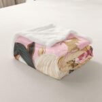 Erosebridal Western Blanket for Kids Adults, Horse Throw Blanket for Girls, Pink Cowgirl Fleece Blanket, Rose Florals Fuzzy Blanket Horse Decor for Girls Room, Baby - Image 6