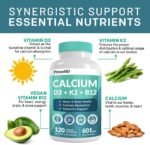 PrimeMD 4-in-1 Calcium Supplements for Women & Men - Calcium 600mg with Vitamin D3 K2 B12 5000 IU Supplement for Heart, Bone & Body Defenses - Gluten-Free, Non-GMO, Vegan Friendly (480 Count) - Image 3
