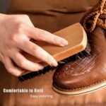 Horsehair Shoe Brush for Cleaning, Shoe Polish Brush Horse Hair Shoe Brush, Soft Shoe Shine Brush Shoe Cleaning Brush for Leather Shoes Boots & Sneakers (Light Brown) - Image 4