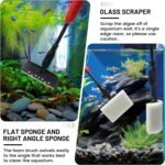 Aquarium Glass Cleaner, 7 in 1 Algae Remover for Fish Tank, Aquarium Cleaning Kit with Long Handle, Aquarium Net, Algae Scraper, Sponge Brush - Image 6