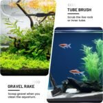 Aquarium Glass Cleaner, 7 in 1 Algae Remover for Fish Tank, Aquarium Cleaning Kit with Long Handle, Aquarium Net, Algae Scraper, Sponge Brush - Image 8
