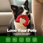 Dog Toys for Aggressive Chewers, Dog Toys for Medium Large Dogs, Dog Toys for Traning, Indestructible Dog Toy with Beef Flavor, Natural Rubber Horseshoe-Shaped Chew Toys (Red) - Image 4
