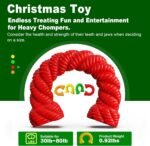 Dog Toys for Aggressive Chewers, Dog Toys for Medium Large Dogs, Dog Toys for Traning, Indestructible Dog Toy with Beef Flavor, Natural Rubber Horseshoe-Shaped Chew Toys (Red) - Image 5