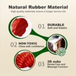 Dog Toys for Aggressive Chewers, Dog Toys for Medium Large Dogs, Dog Toys for Traning, Indestructible Dog Toy with Beef Flavor, Natural Rubber Horseshoe-Shaped Chew Toys (Red) - Image 6