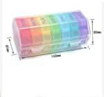 Weekly Pill Organizer(7-Day) Morning/Noon/Afternoon/Bedtime, Vitamin， Fish Oil and Medicine Box, Large Pop-Out Compartments, Designed for Travel, 4Times a Day,Iridescent - Image 3