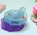 Weekly Pill Organizer(7-Day) Morning/Noon/Afternoon/Bedtime, Vitamin， Fish Oil and Medicine Box, Large Pop-Out Compartments, Designed for Travel, 4Times a Day,Iridescent - Image 5