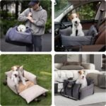 Multifunctional Dog Car Seat - Ideal for Long Trips, Wipe-Clean Dog Booster Car Seat with Calming Cushion - Perfect Dog Car Seats for Small Dogs & Medium Sized Dogs, Camel - Image 3