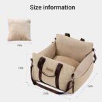 Multifunctional Dog Car Seat - Ideal for Long Trips, Wipe-Clean Dog Booster Car Seat with Calming Cushion - Perfect Dog Car Seats for Small Dogs & Medium Sized Dogs, Camel - Image 8