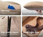 Multifunctional Dog Car Seat - Ideal for Long Trips, Wipe-Clean Dog Booster Car Seat with Calming Cushion - Perfect Dog Car Seats for Small Dogs & Medium Sized Dogs, Camel - Image 9