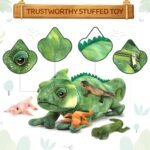 Giant Lizard Plush, 27" Mother Iguana Stuffed Animal with 4 Baby Lizard Plushies, Bearded Dragon Plush Toy for Kids Boys Girls, Stuffed Chameleon for Christmas Birthday Gift - Image 5