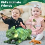 Giant Lizard Plush, 27" Mother Iguana Stuffed Animal with 4 Baby Lizard Plushies, Bearded Dragon Plush Toy for Kids Boys Girls, Stuffed Chameleon for Christmas Birthday Gift - Image 6