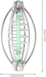 Fishing Feeder, Pack of 10 Stainless Steel Spring Fishing Feeder Bait Cage Holder Tackle Accessory with Pendant Bead Portable Fishing Bait Cage Fishing Accessories - Image 5