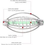 Fishing Feeder, Pack of 10 Stainless Steel Spring Fishing Feeder Bait Cage Holder Tackle Accessory with Pendant Bead Portable Fishing Bait Cage Fishing Accessories - Image 6