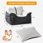 Dog Car Seat for Small Dogs,Detachable and Washable Dog Booster Seat Under 25 lbs,Portable Dog Car Travel Carrier Bed with Storage Pockets and Dog Safety Belt,Black - Image 4