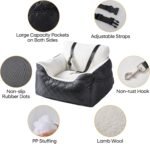 Dog Car Seat for Small Dogs,Detachable and Washable Dog Booster Seat Under 25 lbs,Portable Dog Car Travel Carrier Bed with Storage Pockets and Dog Safety Belt,Black - Image 5