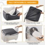 Dog Car Seat for Small Dogs,Detachable and Washable Dog Booster Seat Under 25 lbs,Portable Dog Car Travel Carrier Bed with Storage Pockets and Dog Safety Belt,Black - Image 7
