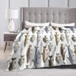 Trendy Flannel Fleece Throw Blanket, Watercolor Few Freshwater Fish Cartilaginous Fish Marine Life Throw for Better Sleep, Warm Air Conditioning Blanket 50"X40" - Image 5