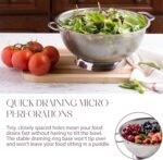 Bellemain Micro-perforated Stainless Steel Colander-Dishwasher Safe (3 QT and 5 QT) - Image 3