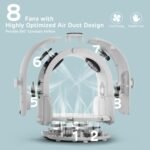 iPettie Automatic Hair Dryer Box for Cats and Small Dogs, Foldable and Large Capacity, 8 High-Velocity Fans, 360° Airflow, Temperature Control, 4-Speed Settings and Timer, 16 Gallons - Image 3