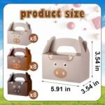 Cholemy 24 Pcs Highland Cow Treat Boxes Cowboy Gift Box Cow Print Goodie Bags Highland Cow Theme Cardboard Candy Boxes for Cowboy Cowgirl Theme Birthday Party Baby Shower Party Supplies - Image 3