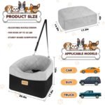 Dog Car Seat for Small/Medium Dogs, Memory Foam Dog Booster Seat with Washable Removable Cover, Storage Pockets and Thick Cushion, Black Part is Waterproof and Abrasion-Resistant - Image 4