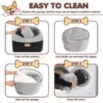 Dog Car Seat for Small/Medium Dogs, Memory Foam Dog Booster Seat with Washable Removable Cover, Storage Pockets and Thick Cushion, Black Part is Waterproof and Abrasion-Resistant - Image 7