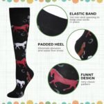 4 Pairs Funny Animal Knee Socks Novelty Animal Lovers Gifts Warm Horse Sloth Chicken Stockings for Women Men Girls (Cool Horse) - Image 3