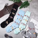 4 Pairs Funny Animal Knee Socks Novelty Animal Lovers Gifts Warm Horse Sloth Chicken Stockings for Women Men Girls (Cool Horse) - Image 5