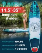Stand Up Paddle Board Inflatable Stable Sup Board with Fishing Paddleboards Accessories for Adults Youth Wide Non-Slip Deck Surfboard - Image 3