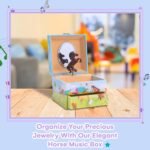 Jewelkeeper Girl's Musical Jewelry Storage Box Pullout Drawer, Horse and Barn Design, Home on the Range Tune - Image 3