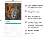 2025 Big Cats Monthly Wall Calendar by Bright Day, 12 x 12 Inch Cute Nature Photography Gift - Image 5