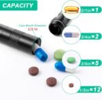 Micro Keychain Pill Holder Titanium Pill Case for Purse Small Pill Container Travel Black Pill Box Medicine Bottle Organizer for Vitamin Fish Oil Supplement - Image 4