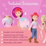 Glitter Girls Jaime Doll & Jumper Horse | 14 inch Equestrian Doll Wearing Clothes & Boots and Horse with Tan Coat and Pink Saddle - Toys for Girls 3+ Years Old - Image 4