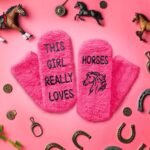 HAPPYPOP Fuzzy Animal Gifts for Girls - Cute Pig Horse Cow Goat Socks for Women Teen Girls Horse Gifts Cow Print Gifts - Image 7
