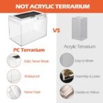 AZV Habitat Terrarium Enclosure, Small Reptile Tank with Bearded Dragon Hammock, Heat Lamp, Hide Cave for Small Reptiles, Amphibians, Lizard, Mantis, Spider, Geckos, Snake, Turtle, Frog, Chameleons - Image 3